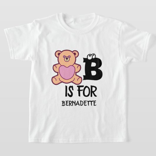 Aangepast monogram B is voor beer grappig schattig T-shirt (Laagn)