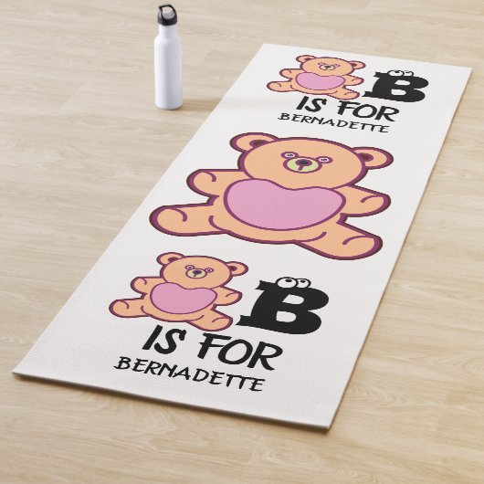 Aangepast monogram B is voor beer grappig schattig Yogamat (In situ)