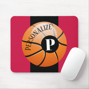 Aangepast monogram Basketball Baller Name Initiaal Muismat