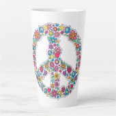 Aangepast monogram bloempyteken latte mok (Voorkant)