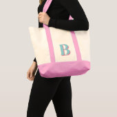 Aangepast monogram blokschaduw Initiaal Tote Bag (Voorkant (product))