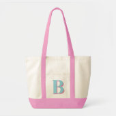 Aangepast monogram blokschaduw Initiaal Tote Bag (Voorkant)