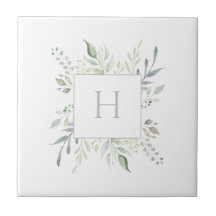 Aangepast monogram botanische decoratieve hulpstof