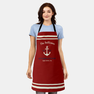 Aangepast Monogram Bourgondië Karmozijnrode Newpor Schort