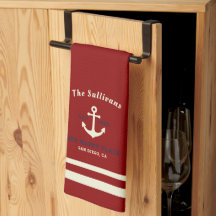 Aangepast Monogram Burgundy Crimson Newport Anker