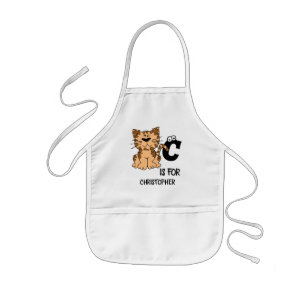 Aangepast monogram C is voor katten die schattig k Kinder Schort