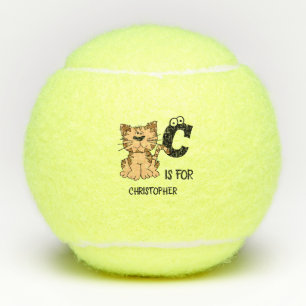 Aangepast monogram C is voor katten die schattig k Tennisballen