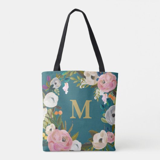 Aangepast monogram canvas tas, geverfd draagtas (Achterkant)