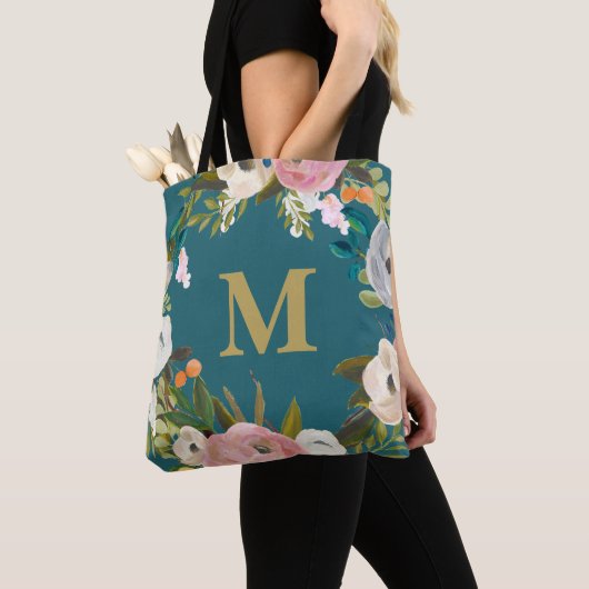 Aangepast monogram canvas tas, geverfd draagtas (Dichtbij)