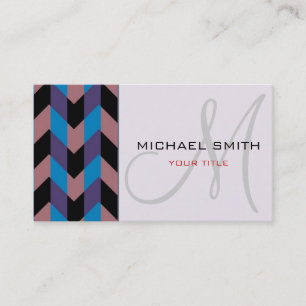 Aangepast monogram Chevron Zigzag Pattern 7 Visitekaartje