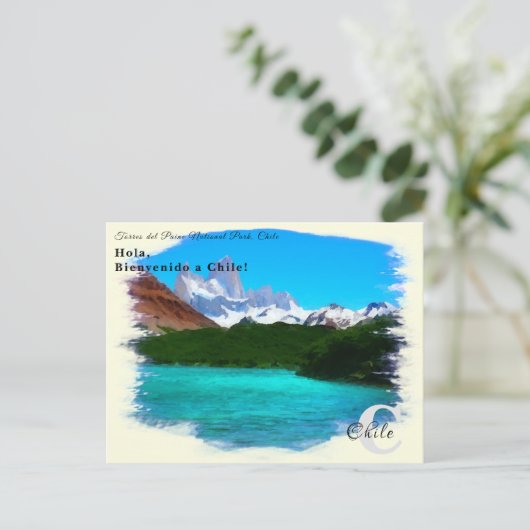 Aangepast monogram Chili in het Lijst van de  Wate Briefkaart (Staand voorkant)