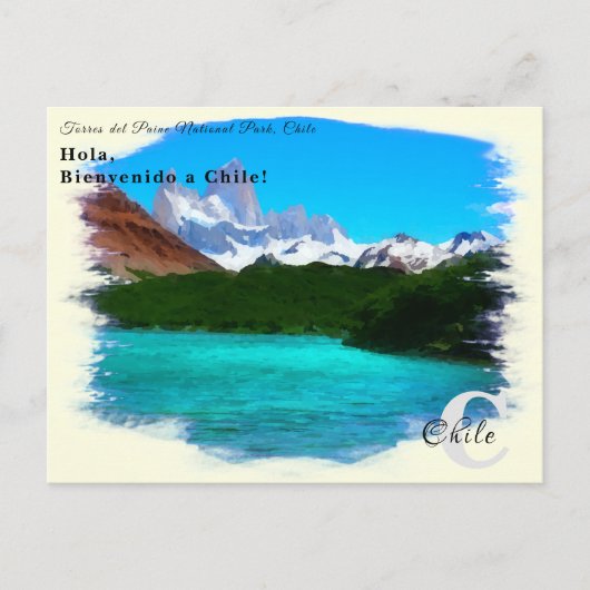 Aangepast monogram Chili in het Lijst van de  Wate Briefkaart (Voorkant)