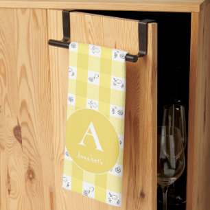 Aangepast monogram Citroenruit Theedoek