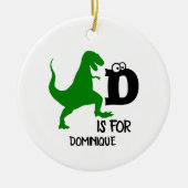 Aangepast monogram D is voor Dinosaur schattige T Keramisch Ornament (Voorkant)