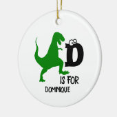 Aangepast monogram D is voor Dinosaur schattige T Keramisch Ornament (Links)