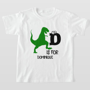 Aangepast monogram D is voor Dinosaur schattige T T-shirt