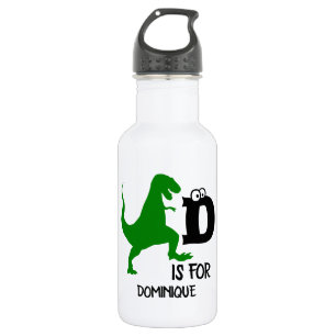 Aangepast monogram D is voor Dinosaur schattige T Waterfles