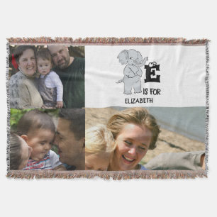 Aangepast monogram E is voor schattig kleurrijk ol Deken