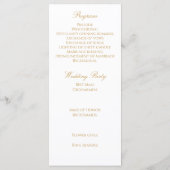 Aangepast Monogram Elegant Modern Gouden Bruiloft Programma (Achterkant)