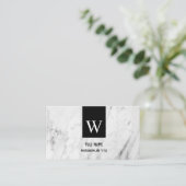 Aangepast monogram Elegant White Marble Profession Visitekaartje (Staand voorkant)