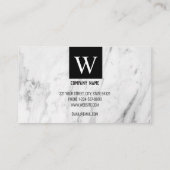 Aangepast monogram Elegant White Marble Profession Visitekaartje (Achterkant)