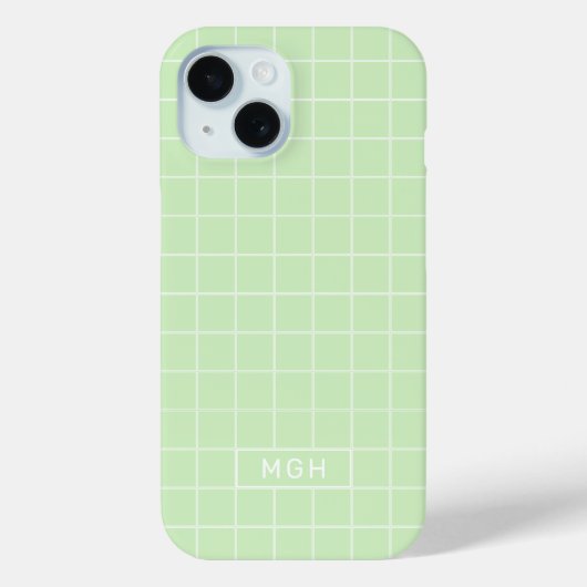 Aangepast monogram en geometrisch kleurenpatroon Case-Mate iPhone case (Achterkant)