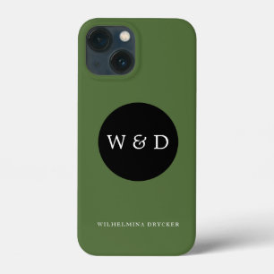 Aangepast monogram en naam iPhone 13 mini hoesje