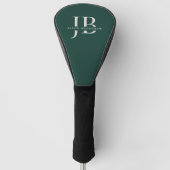 Aangepast Monogram en Naam Klassiek Groen Golfheadcover (Voorkant)
