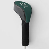 Aangepast Monogram en Naam Klassiek Groen Golfheadcover (Schuin)