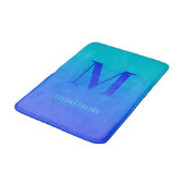 Aangepast monogram en naam Turquoise naar blauwe g Badmat (Gekanteld)
