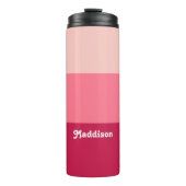 Aangepast monogram, felroze retro typografie thermosbeker (Voorkant)