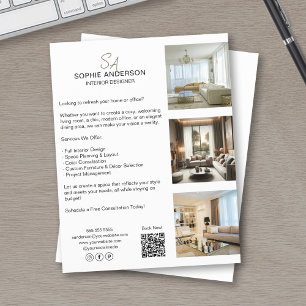 Aangepast Monogram Foto QR Zakelijk Professioneel Flyer