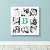 Aangepast monogram fotocollage Canvas Afdruk (Insitu (Houten vloer))