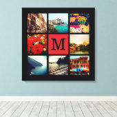 Aangepast monogram fotocollage canvas afdruk (Insitu (Houten vloer))