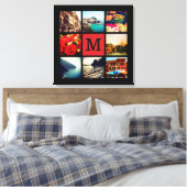 Aangepast monogram fotocollage canvas afdruk (Insitu (Slaapkamer))