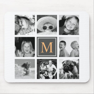 Aangepast monogram fotocollage voor instagram muismat