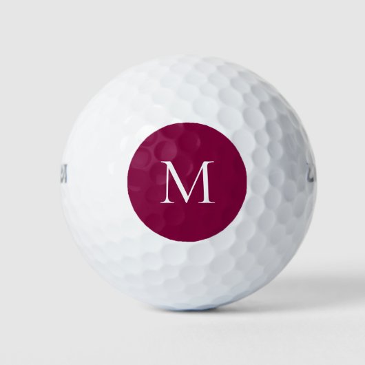 Aangepast Monogram Fuchsia zwart Golfballen (Voorkant)