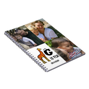 Aangepast monogram G is voor Giraffe schattige gir Notitieboek
