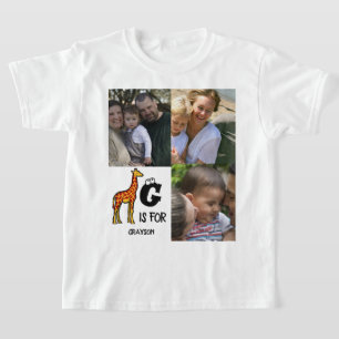 Aangepast monogram G is voor schattige giraffen in T-shirt
