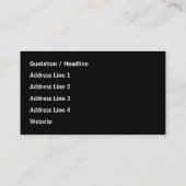 Aangepast monogram gedrukt. Zwart en Bleek grijs. Visitekaartje (Achterkant)