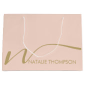 Aangepast monogram gepersonaliseerd met naam Cool  Groot Cadeauzakje (Voorkant)