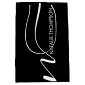 Aangepast monogram gepersonaliseerd met naam Cool  Medium Cadeauzakje (Voorkant)