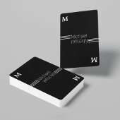Aangepast monogram - gepersonaliseerd zwart speelkaarten