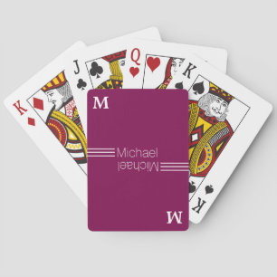Aangepast monogram - gepersonaliseerde wijn pokerkaarten