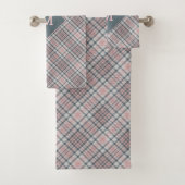 Aangepast Monogram geruit / Tartan Patroon Bad Handdoek (Insitu)