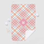 Aangepast Monogram geruit / Tartan Patroon Golfhanddoek (Insitu)