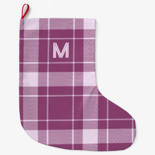 Aangepast Monogram geruit / Tartan Patroon Grote Kerstsok