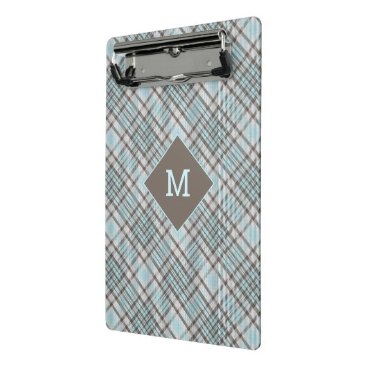 Aangepast Monogram geruit / Tartan Patroon Mini Klembord (Angled2)