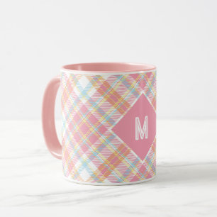 Aangepast Monogram geruit / Tartan Patroon Mok