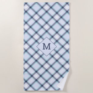 Aangepast Monogram geruit / Tartan Patroon Strandlaken